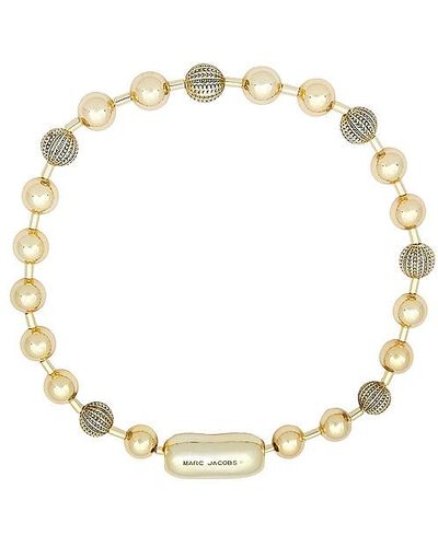 Marc Jacobs COLLIER MONOGRAM BALL CHAIN - Blanc