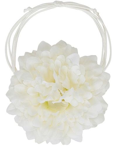 petit moments Dahlia Flower Necklace - White