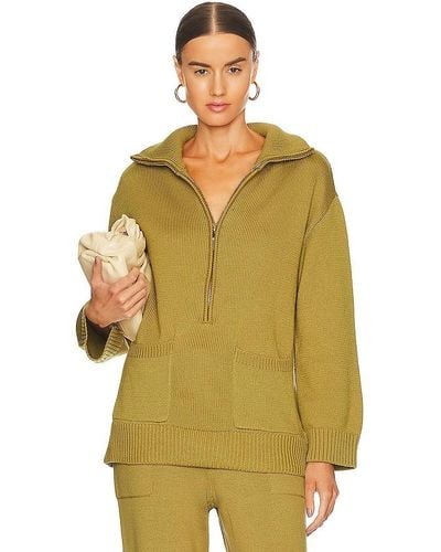 LPA Domani Oversized Half Zip Sweater - Green