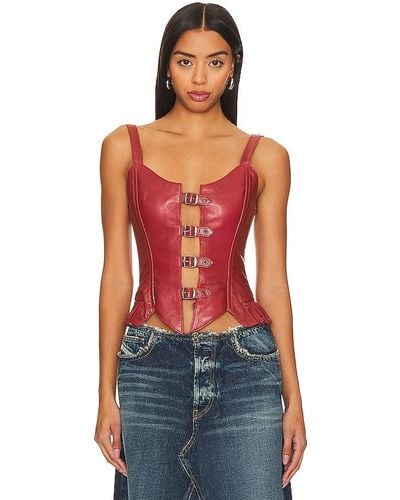 Urban Outfitters Finish Line Corset Top - Red