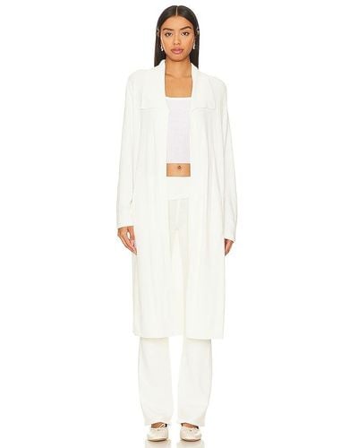 Barefoot Dreams Cozychic Ultra Lite Wide Collar Long Cardi In Pearl - White