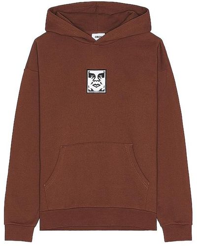 Obey Icon Extra Heavy Hoodie - Brown