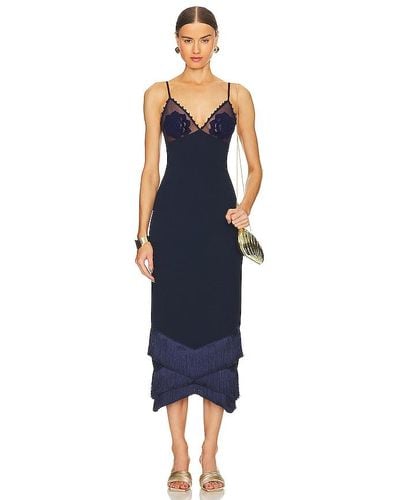 PATBO Crochet Midi Dress - Blue