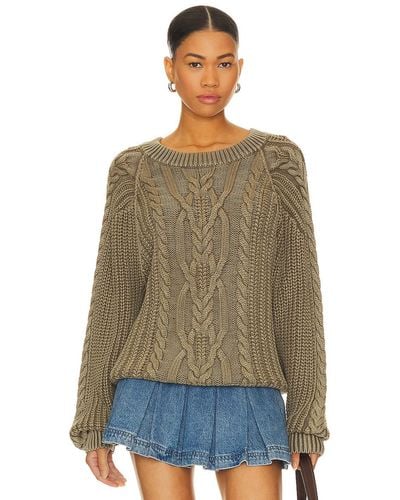 Free People Frankie Cable Sweater - グリーン