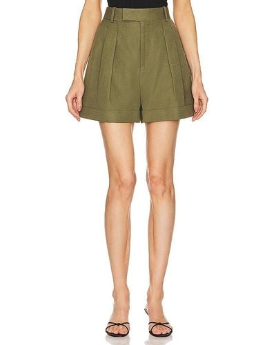 FRAME Pleated Wide Cuff Short - Green