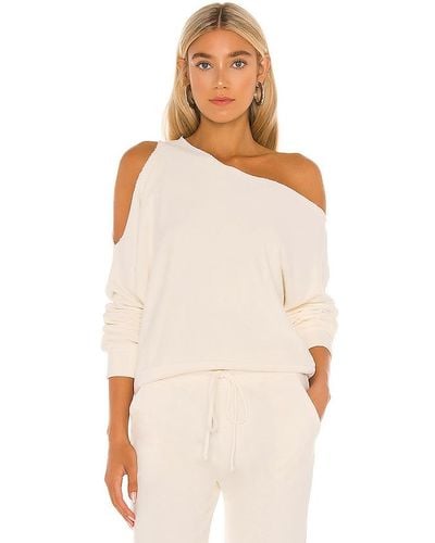 Lanston One Shoulder Pullover - White