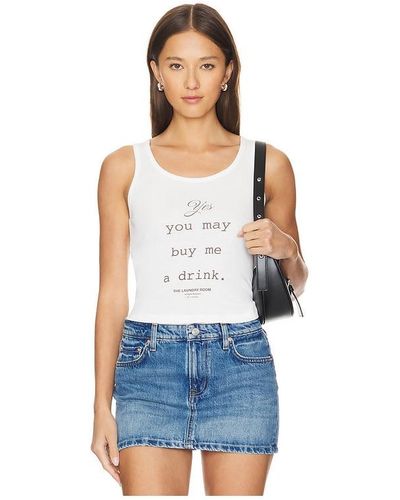 The Laundry Room Buy Me A Drink Ribbed Tank - Blue