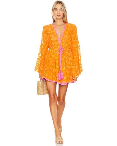 MILLY Cabana Olympia Jacquard Mini Dress - Orange