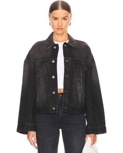 GRLFRND Christi Oversized Denim Jacket - ブラック
