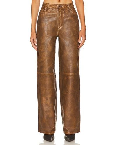 Nbd Clarissa Leather Pants - Brown