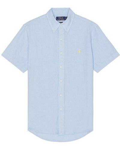 Polo Ralph Lauren Short Sleeve Linen Shirt - ブルー