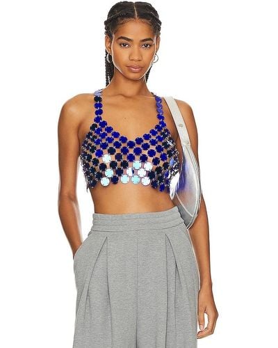 8 Other Reasons Disc Crop Top - Blue