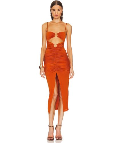 Revolve Camila Coelho Women's Small Bamboo Lena Mini Dress Orange