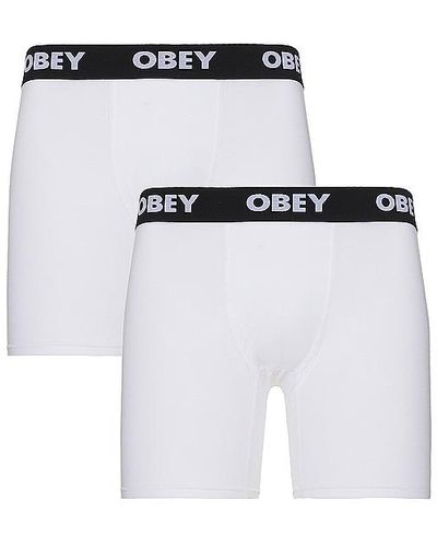 Obey Established Works 2 Pack Boxer Briefs - White