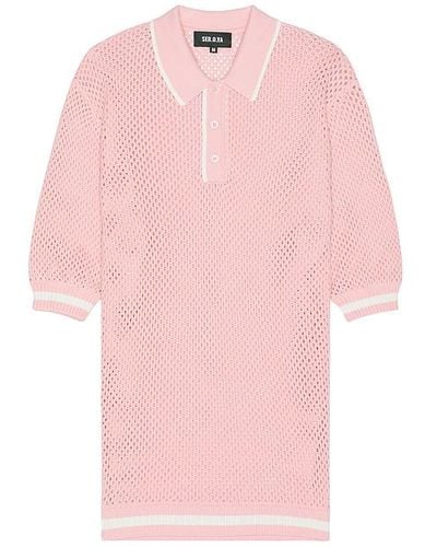 SER.O.YA Zane Crochet Polo - Pink