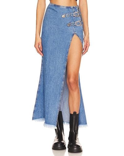 Urban Outfitters Western Maxi Skirt - Blue