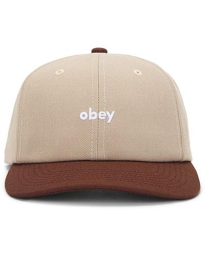 Obey Shade 6 Panel Snapback Hat - Natural