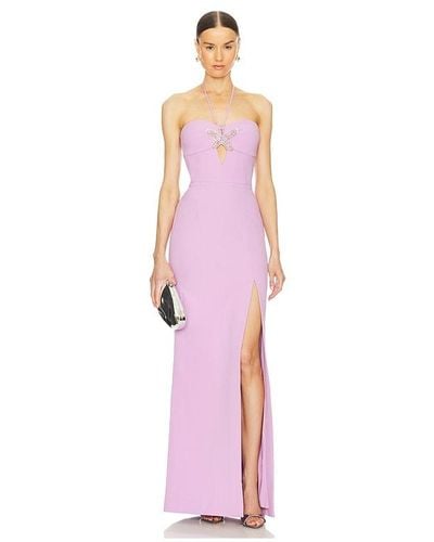 Rebecca Vallance Chantara Halter Gown - Pink