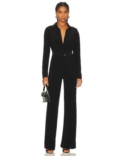 Norma Kamali Shirt straight leg jumpsuit with collar stand - Negro
