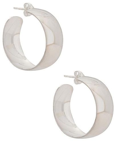 Loren Stewart Xl Dome Hoop Earrings - White