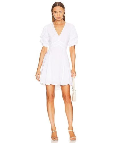 1.STATE Tiered Bubble Sleeve Dress In White. Size S, Xs.