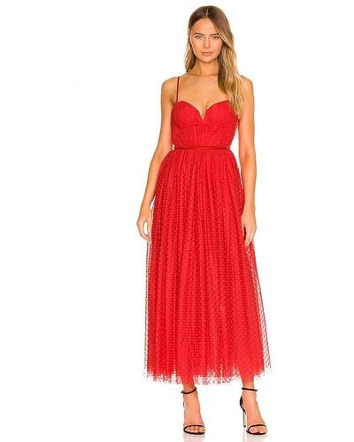 SAU LEE Selena Tulle Dress - Red