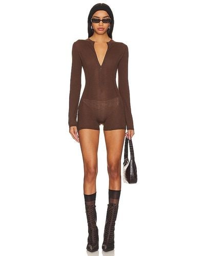 Miaou Avery Romper - Brown