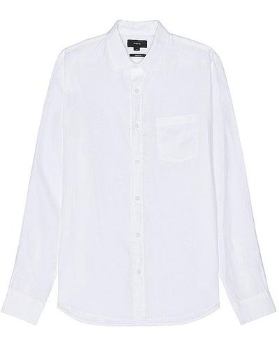 Vince Linen Long Sleeve Shirt - White