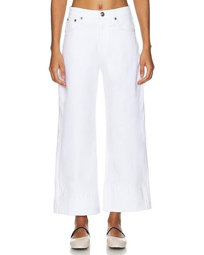 Rag & Bone Andi With Cuff Wide Leg - White