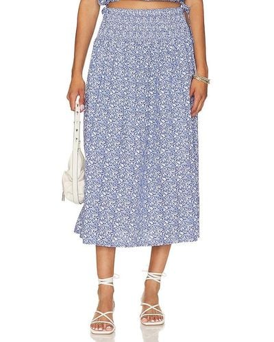 Nation Ltd Primrose Smocked Skirt With Ties - Blue