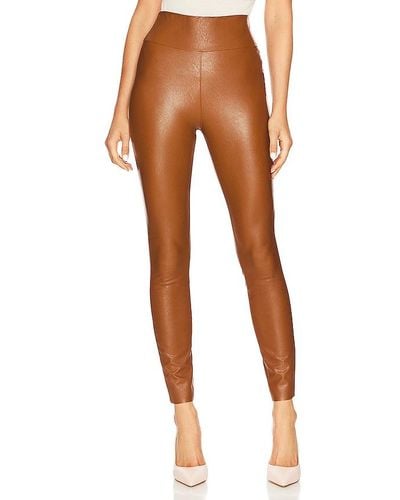 PAIGE Sheena Faux Leather Legging - Brown