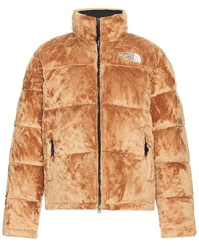 The North Face Versa Velour Nuptse In Almond Butter - Natural