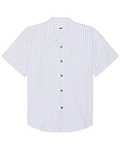 Obey Bigwig Stripe Shirt - White