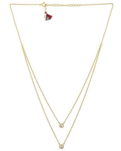 Shashi Solitaire Layered Necklace - Metallic