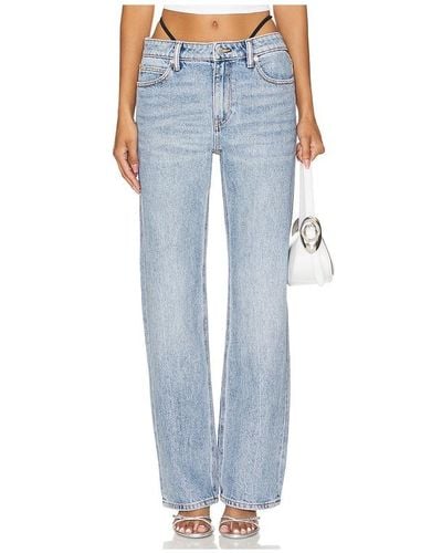 Alexander Wang Mid Rise Relaxed Jean Prestyle Diamante Charm - Blue