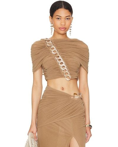 L'academie Fria Cropped Top - Natural