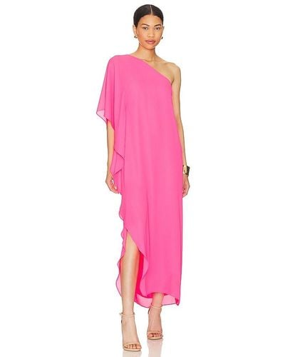 Krisa Draped One Shoulder Maxi Dress - Pink