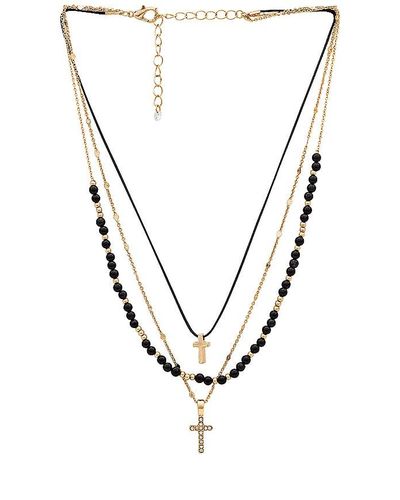 8 Other Reasons Cross Layered Necklace - White