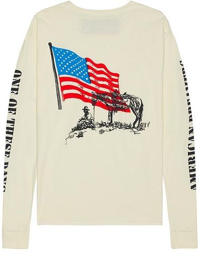One Of These Days American Flag Cowboy - White