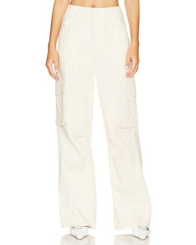 L'academie Ashlen Stretch Cotton Cargo Trousers - White
