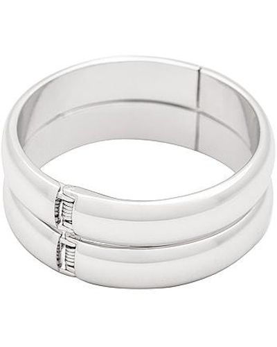 Ettika Simple Stackable Bangle Bracelet Set - White