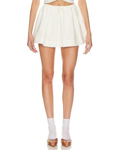 For Love & Lemons Billie Mini Skirt - White