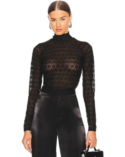 RTA Embroidered mock neck top - Negro