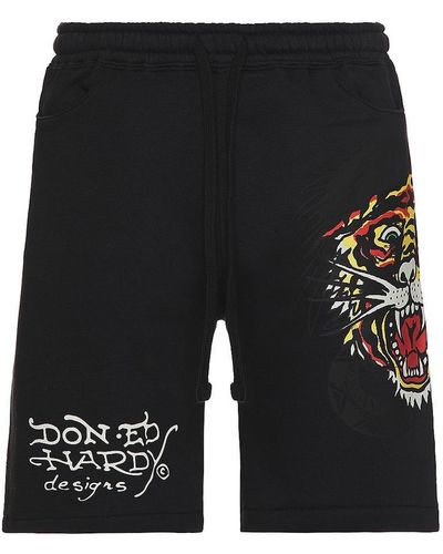 Ed Hardy Tiger DAGGER ショートパンツ - ブラック