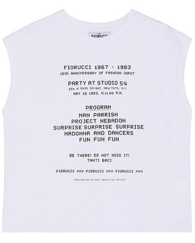 Fiorucci Invitation Print Boxy Tank Top - White