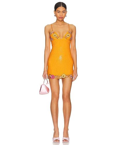 MAJORELLE Cal Embellished Mini Dress - Orange