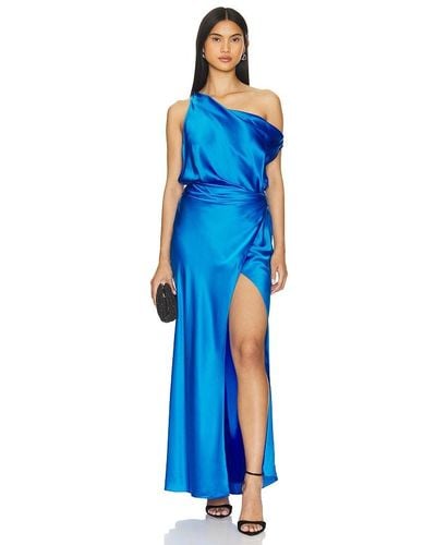 The Sei Asymmetrical Cowl Wrap Dress - Blue