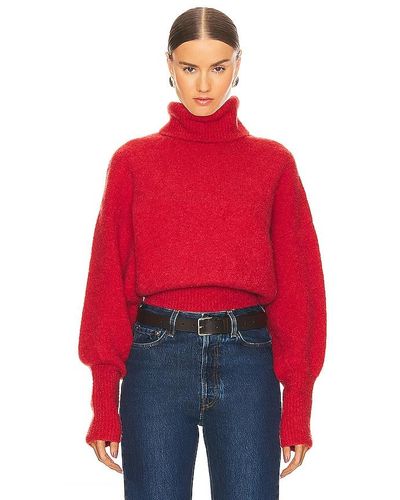 GRLFRND Elya Turtleneck Sweater - Red