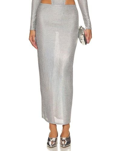 h:ours Shirley Midi Skirt - Grey