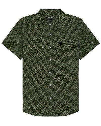 Brixton Charter Print Short Sleeve Shirt - Green